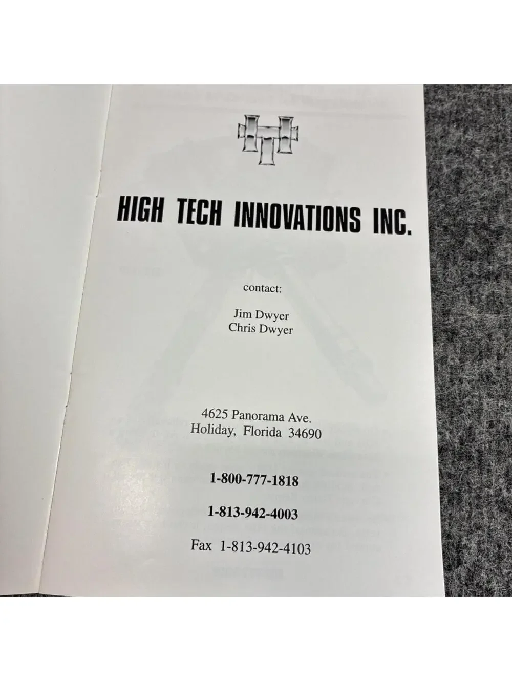 Vintage Corvette Performance Brochure High Tech Innovations HEI Distributor